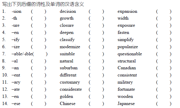 【英語(yǔ)】詞匯班周測(cè)三(含解析)